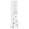 vidaXL Highboard h&oslash;yglans hvit 34,5x34x180 cm konstruert tre