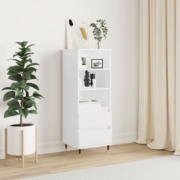 vidaXL Highboard hvit 40x36x110 cm konstruert tre