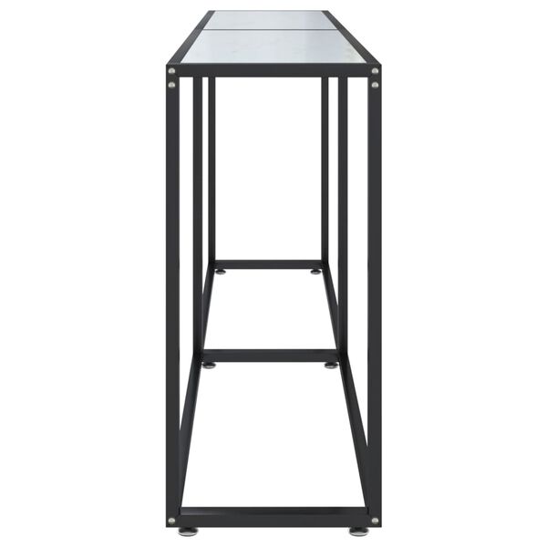 vidaXL Konsollbord hvit marmor 180x35x75,5 cm herdet glass