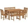 vidaXL 7-delers hagespisesett 150x90 cm heltre teak