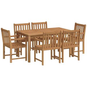 vidaXL 7-delers hagespisesett 150x90 cm heltre teak