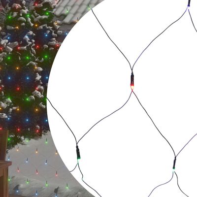 vidaXL Julenettlys flerfarget 3x3 m 306 lysdioder innendørs og utendørs