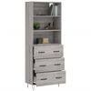 vidaXL Highboard gr&aring; sonoma 69,5x34x180 cm konstruert tre
