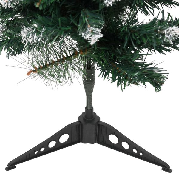 vidaXL Kunstig juletre med stativ grønn og hvit 60 cm PVC