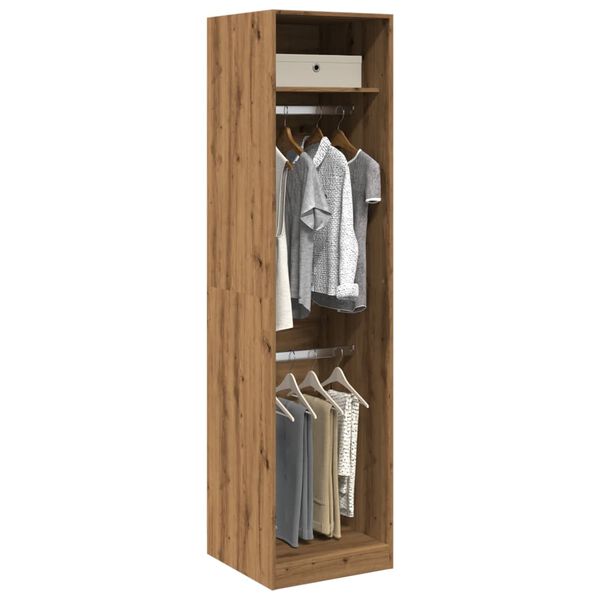 vidaXL Garderobe artisan eik 50x50x200 cm konstruert tre