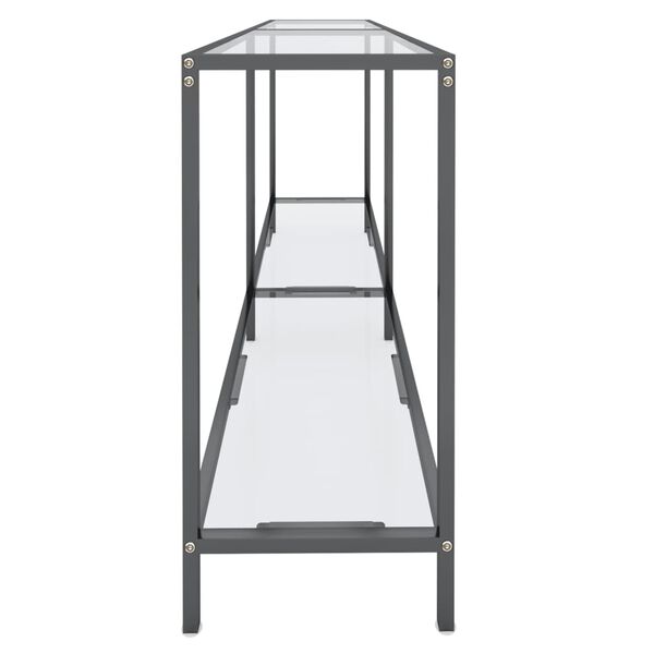 vidaXL Konsollbord gjennomsiktig 160x35x75,5 cm herdet glass