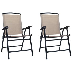 vidaXL Klappstoler 2 stk. Teksilene Taupe
