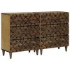 vidaXL Serviesskap 2 pcs Brun 60 x 33,5 x 75 cm Massiv mango tre