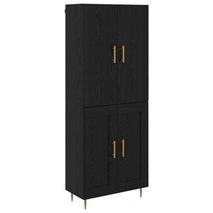 vidaXL H&oslash;yskap Veggmontert Svart Eik 69,5 x 34 x 180 cm Konstruert tre