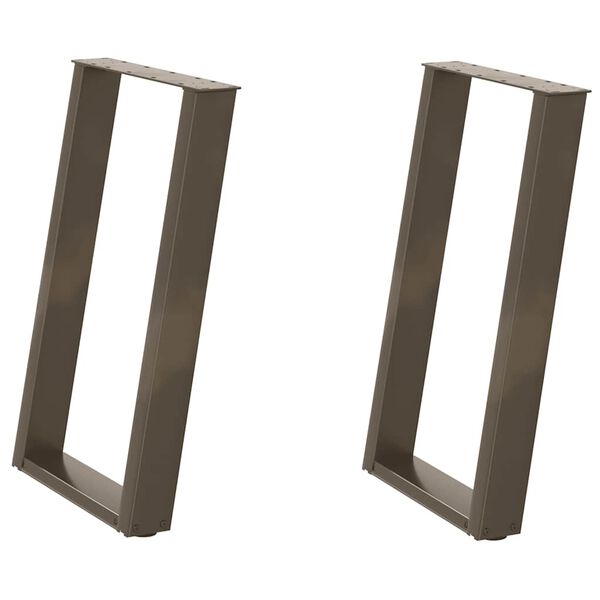 vidaXL Spisebordben U-formet 2 stk naturst&aring;l 60 x (72-73) cm st&aring;l