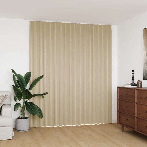 vidaXL Lystett gardin med metallkroker beige 290x245 cm
