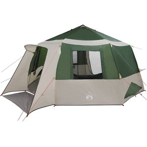 vidaXL Hytte telt for 12 personer Gr&oslash;nn og Gr&aring; 500 x 500 x 294 cm