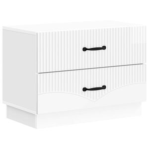 vidaXL Nattbordskap H&oslash;gglans hvit 62 x 34,5 x 44,5 cm Konstruert tre
