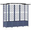 vidaXL Hevet Bed med Trellis og Tak Gr&aring; 204 x 40 x 141 cm PP
