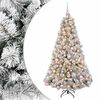 vidaXL Kunstig juletre med julekuler 180 cm 300 LED-lys Varmhvit
