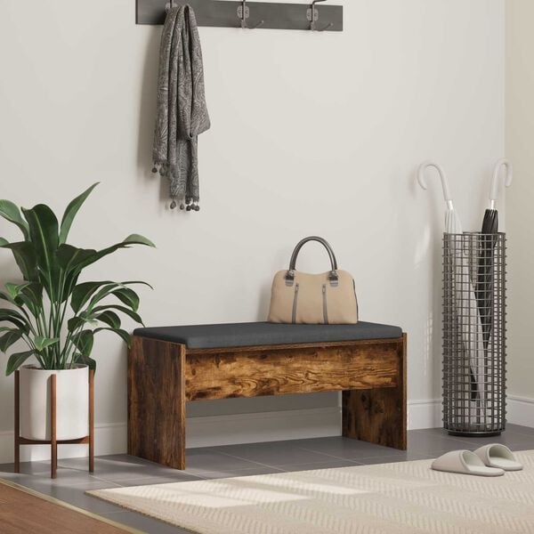 vidaXL Gangbenk med pute R&oslash;kt eik 83 x 38 x 40 cm