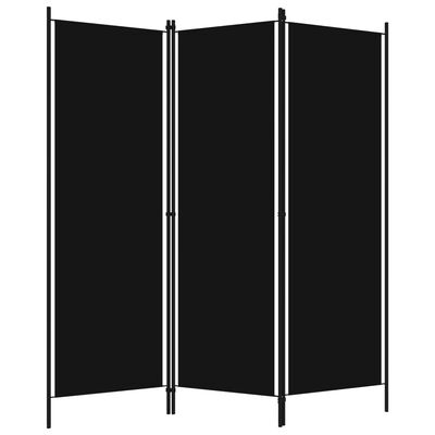vidaXL Romdeler 3 paneler svart 150x180 cm