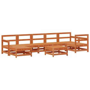 vidaXL Hage lounge sett 8 pcs VoksBrun Massiv furu
