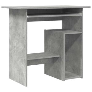 vidaXL Skrivebord betonggr&aring; 80x45x74 cm konstruert tre