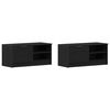 vidaXL TV-skap 2 pcs Svart Eik 80 x 35 x 36,5 cm Konstruert tre