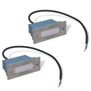 vidaXL Innfelte LED-trappelys 2 stk 44 x 111 x 56 mm