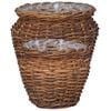vidaXL Plantekurv med lagring 2 pcs Brun Lacak Rattan