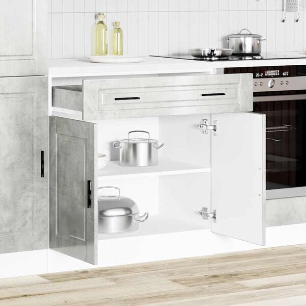 vidaXL Kj&oslash;kken underskap Porto betonggr&aring; konstruert tre