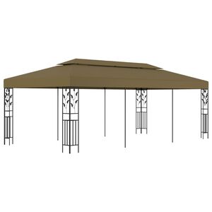vidaXL Paviljong 6x3 m gr&aring;brun 180 g/m&sup2;