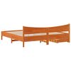 vidaXL Sengeramme med skuffer voksbrun 200x200 cm heltre furu
