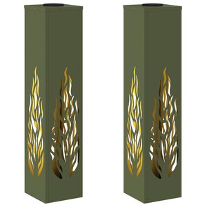 vidaXL Solenergi LED stibelys 2 stk. Varmhvit 18 x 18 x 80 cm