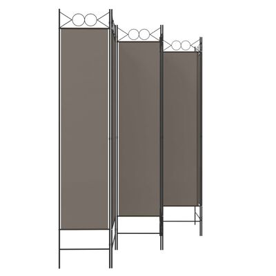vidaXL Romdeler med 6 paneler antrasitt 240x220 cm stoff