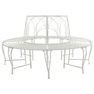 vidaXL Trebens 8-Antall seter &Oslash; 160 x 89 cm St&aring;l Antikk hvit Rund