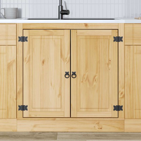 vidaXL Kabinett med d&oslash;r SKI HonningBrun 80 x 46 x 81,5 cm Massiv furu