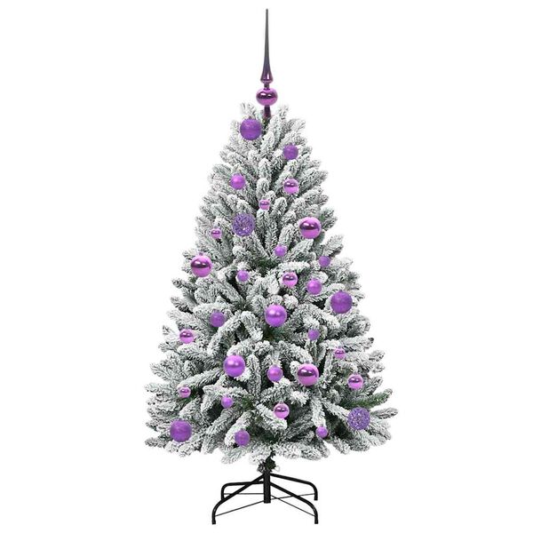 vidaXL Kunstig juletre med 150 LED Gr&oslash;nn og hvit 120 cm PVC og metall