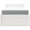 vidaXL Seng med skuffer og madrass hvit 100x200 cm heltre furu