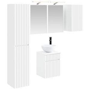 vidaXL Baderomsskapsett 5 pcs Hvit 43 x 16 x 62,5 cm Konstruert tre