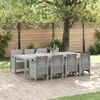 vidaXL Hage Spisegruppe 9 pcs Hvit Polt rattan