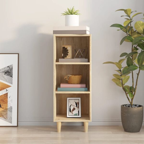 vidaXL Skjenk sonoma eik 34,5x32,5x90 cm konstruert tre