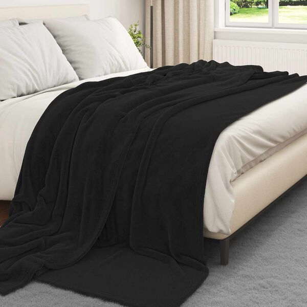 vidaXL Kastepledd 6 pcs Svart 220 x 240 cm Fleece