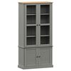 vidaXL Vitrine VIGO gr&aring; 85x35x170 cm heltre furu