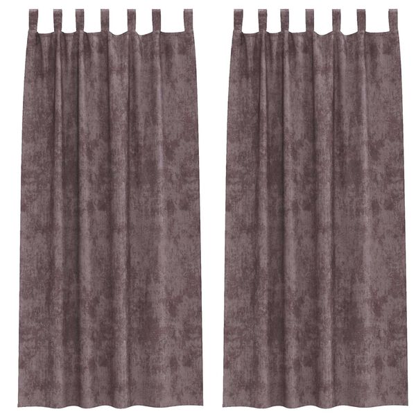 vidaXL Fl&oslash;yel Gardiner med gardiner 2 pcs Brun 225 x 140 cm Fl&oslash;yel