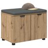 vidaXL Gangbenk med pute med lagring Artisan Eik 60 x 38 x 46 cm