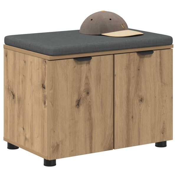 vidaXL Gangbenk med pute med lagring Artisan Eik 60 x 38 x 46 cm