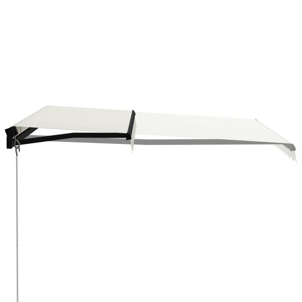 vidaXL Manuell uttrekkbar markise med LED 300x250 cm kremhvit