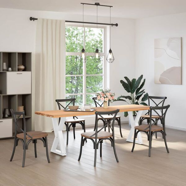 vidaXL Spisebordben 2 stk hvite 60 x (72-73,3) cm st&aring;l