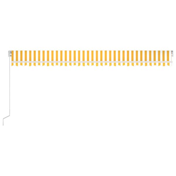 vidaXL Manuell uttrekkbar markise 600x350 cm gul og hvit