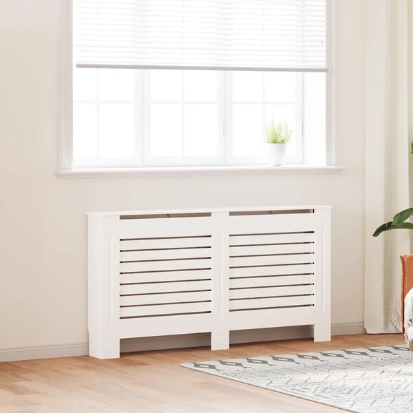 vidaXL Radiatordeksel hvit 152x19x81,5 cm MDF