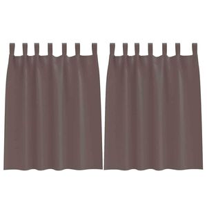 vidaXL M&oslash;rkleggende Gardiner med Ringer 2 pcs M&oslash;rk brun 140 x 140 cm