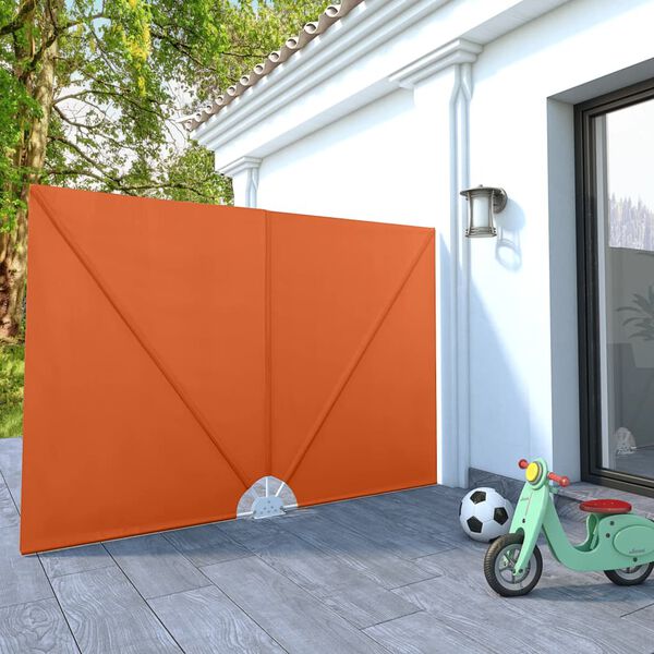 vidaXL Sammenleggbar sidemarkise for terrasse terrakotta 240x160 cm