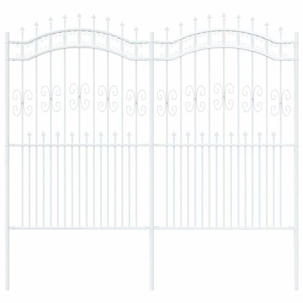 vidaXL Hage Hegning Hvit 215 cm Pulverlakkert stål